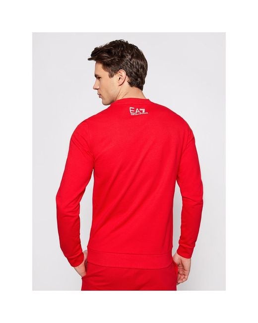 EA7 Red Round-Necked Sweater for men