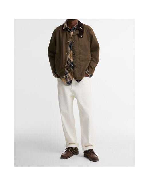 Barbour Brown Short Wax Jacket for men