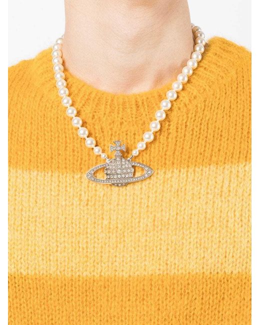Vivienne Westwood Metallic Orb-Charm Embellished Necklace for men