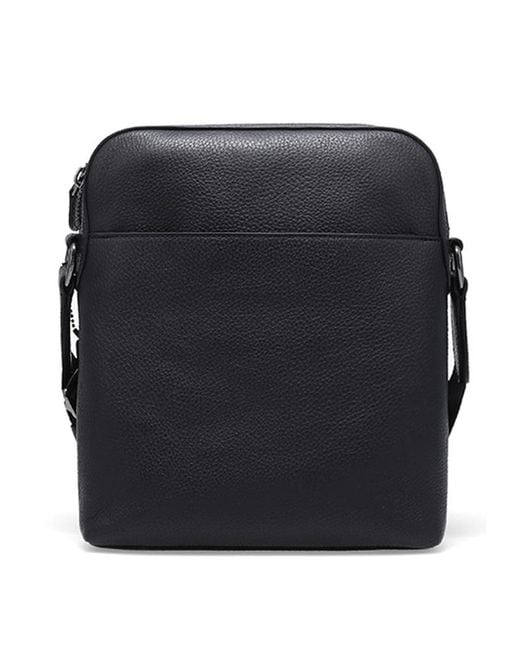 COACH Black Logo Embossed Shoulder Bag for men