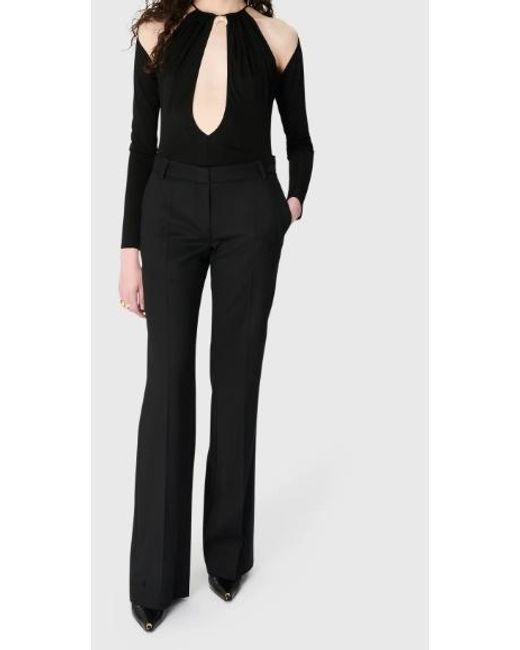 MARINE SERRE Black Draped Keyhole Bodysuit