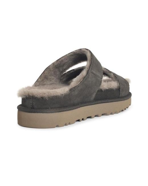Ugg Brown Greenport Cross Strap Slides