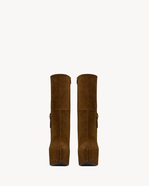 Saint Laurent Brown Niko Platform Boots
