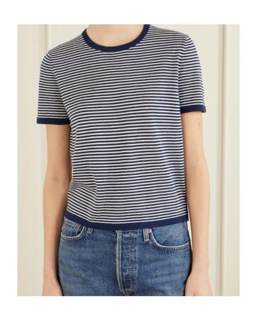 Nili Lotan Blue Striped T-Shirt