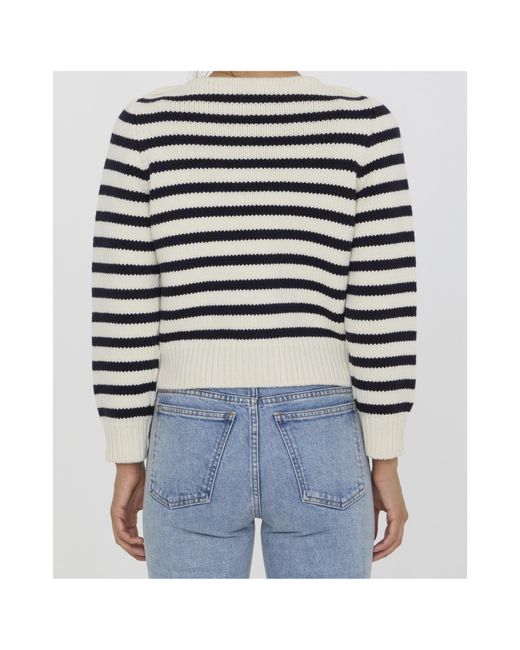 Céline Blue Boat Neck Marinière Sweater