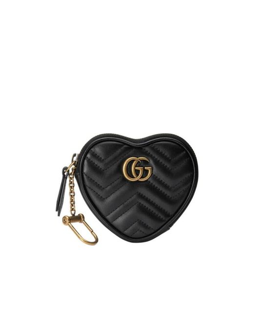 Gucci Black Gg Marmont Heart Purse