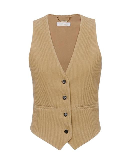Chloé Natural Logo Sleeveless Vest