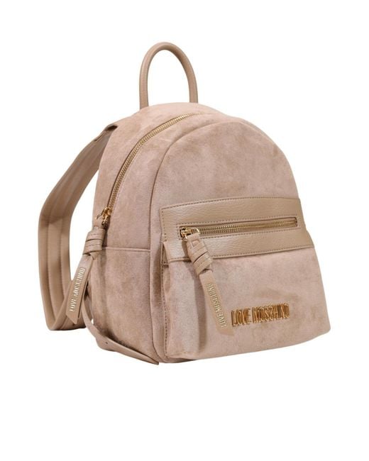 Moschino Natural Top-Handle Backpack