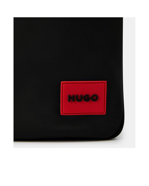 Boss Black Nylon Crossbody Reporter Bag for men