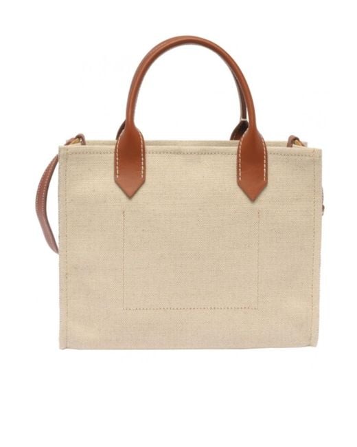 Balmain Brown Logo Printed Top Handle Bag