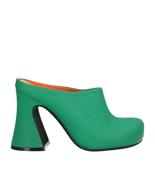 Marni Green Solid Color Mules