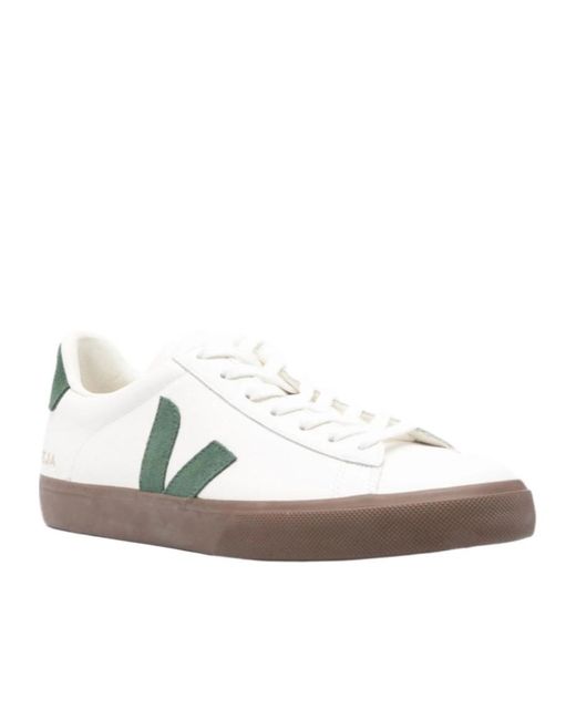 Veja White Campo Lace-Up Sneakers for men