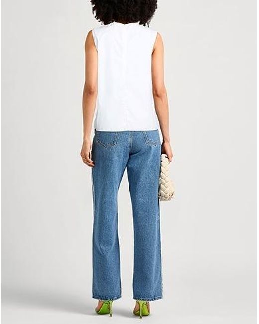 Marni White Solid-Colored Sleeveless Top
