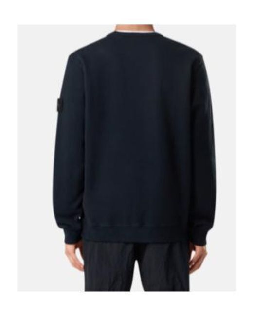 Stone Island Blue Logo Patch Crewneck Sweatshirt for men