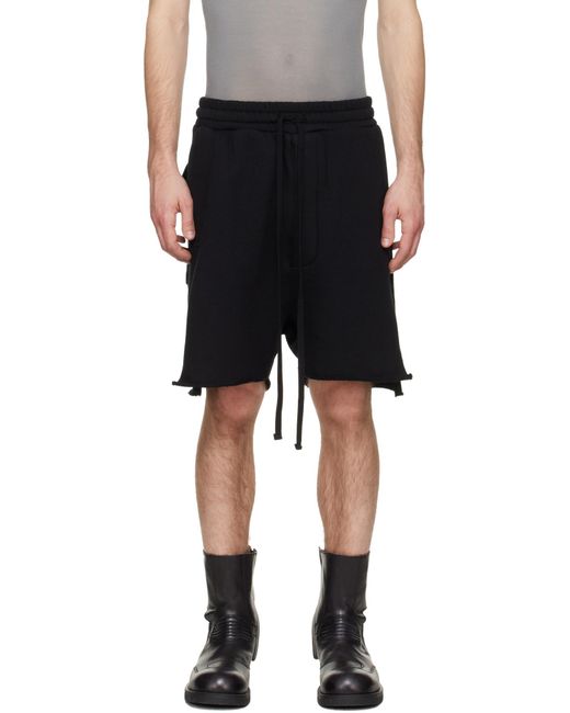 Thom Krom Black Strap Bermuda Shorts for men