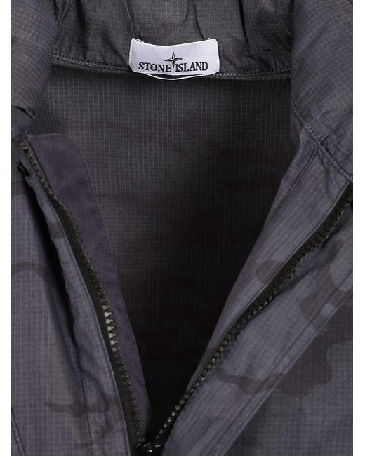 Stone Island Gray Faded Camo Ripstop Jacket for men