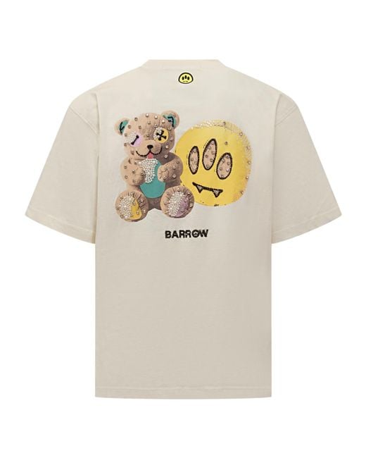 Barrow White Graphic Jersey T-Shirt for men