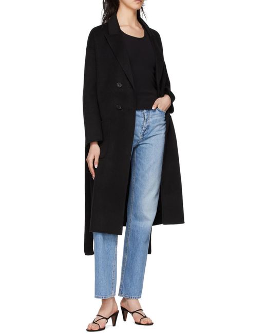 Anine Bing Black V-Neck Double-Breasted Coat