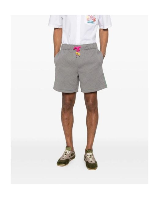 Casablanca Gray Logo-Pattern Shorts for men