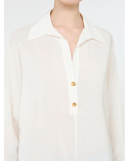 Max Mara White Long-Sleeve Polo Shirt