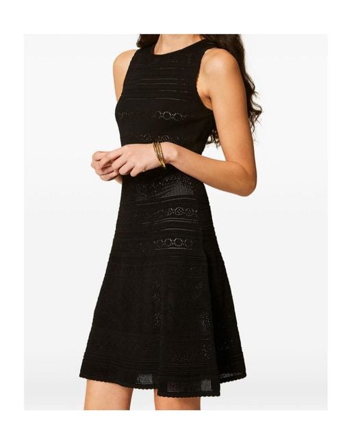 Twinset Black Knitted Open Back Dress
