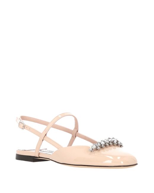 Jimmy Choo Natural Belinda Crystal Flat Sandals