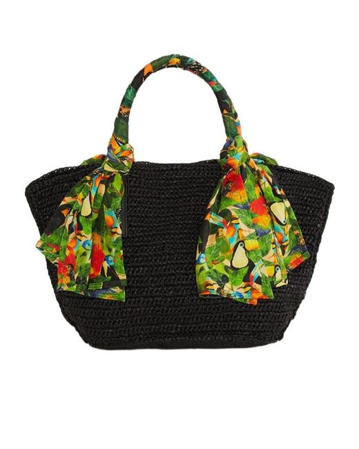 Farm Rio Green Printed Handle Tote Bag