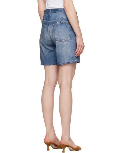Rag & Bone Blue Miramar Kaia Printed Denim Shorts