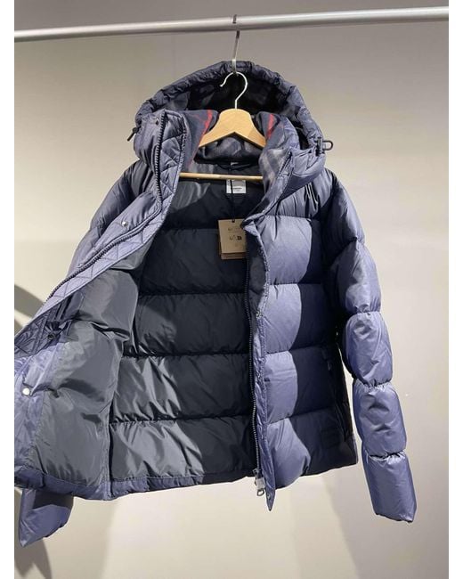 Burberry Blue Zippered Down Jacket