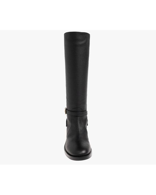 Gianvito Rossi Black Buckle-Strap Knee-High Boots