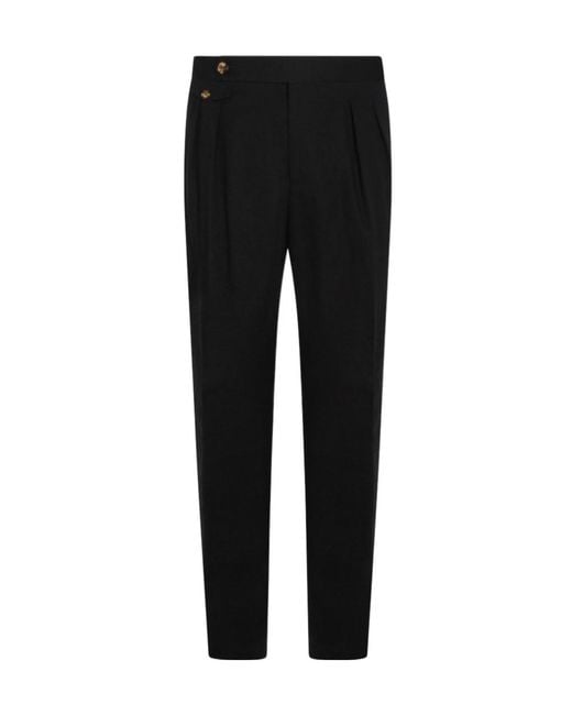 Brunello Cucinelli Black Straight Leg Pants for men