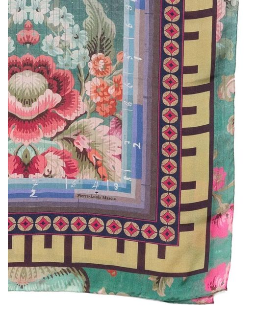 Pierre Louis Mascia White Molare Floral-Pattern Scarf
