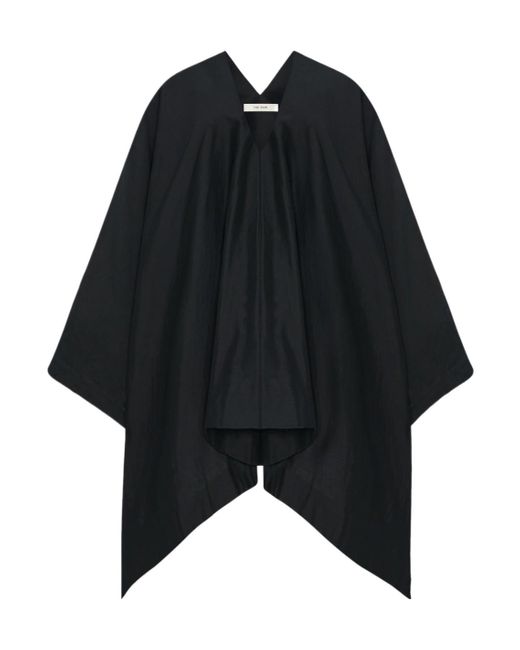 The Row Black Cedar Cotton-Silk Top