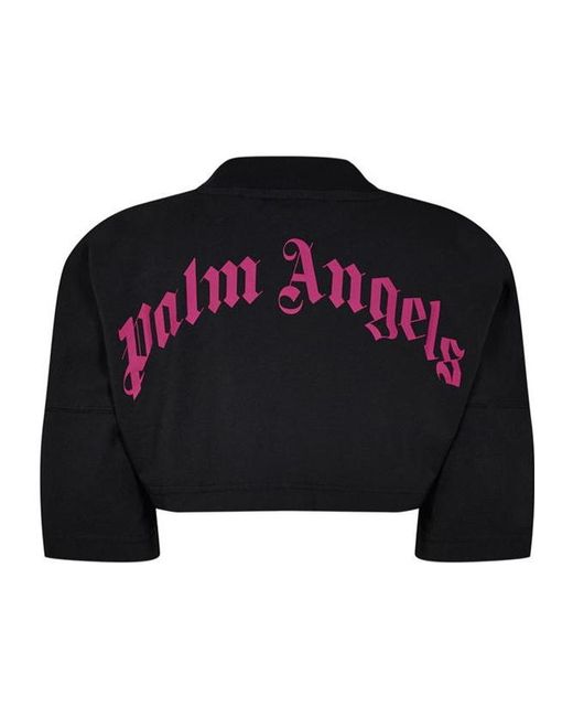 Palm Angels Black Logo Crop T-Shirt