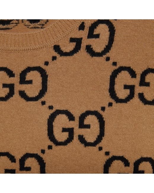 Gucci Natural Gg Jacquard Sweater for men
