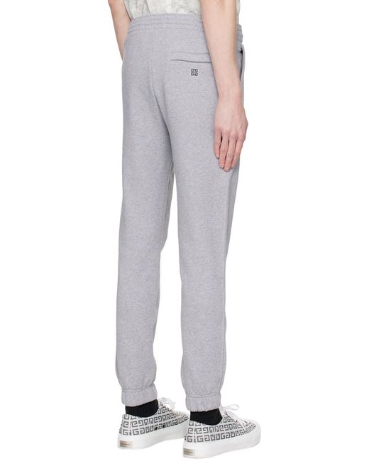 Givenchy Gray Logo Printed Elastic Waist Jogging Pants for men