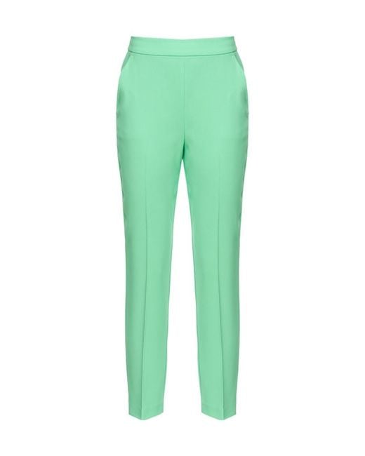 Pinko Green Concealed Zipped Tapered-Leg Trousers