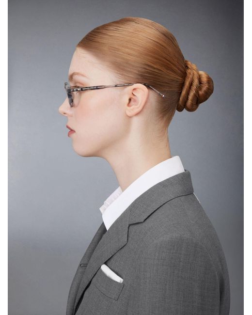 Thom Browne White Eyewear Round Frame Glasses for men