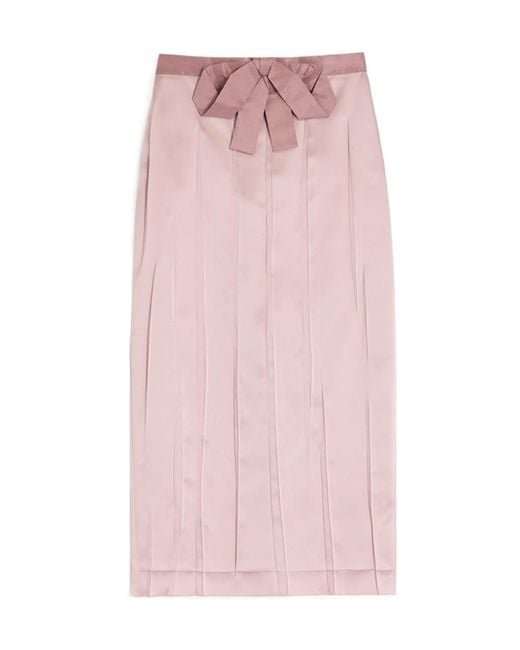 Valentino Pink Bow-Detail Midi Skirt