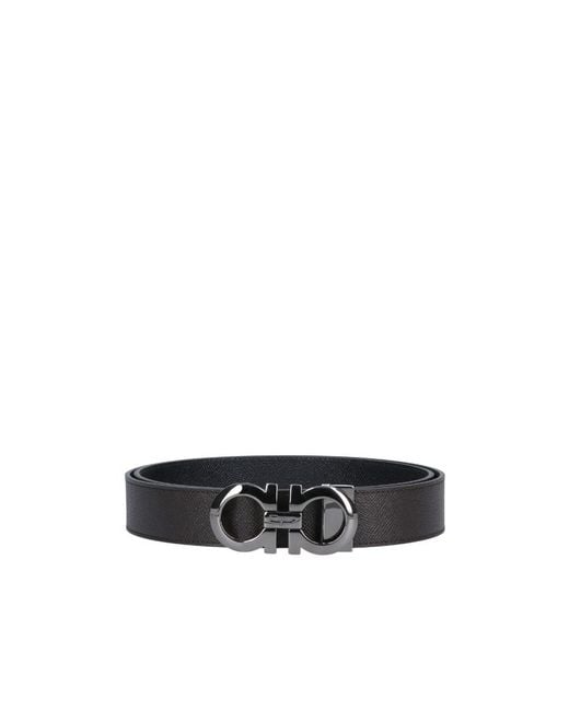 Ferragamo White Logo Belt for men