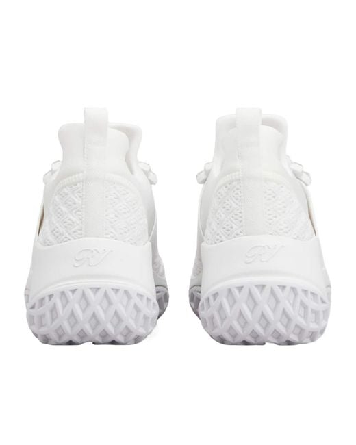 Roger Vivier White Viv' Run Diamond-Button Sneakers