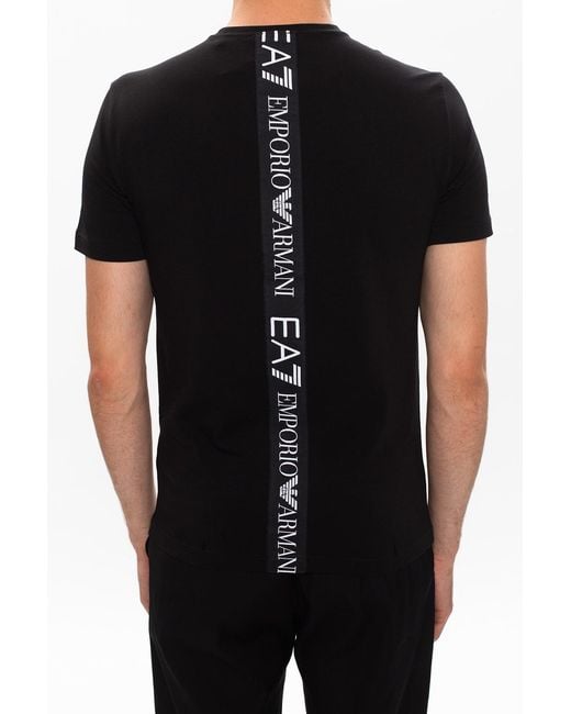 Emporio Armani Black Logo Print T-Shirt for men