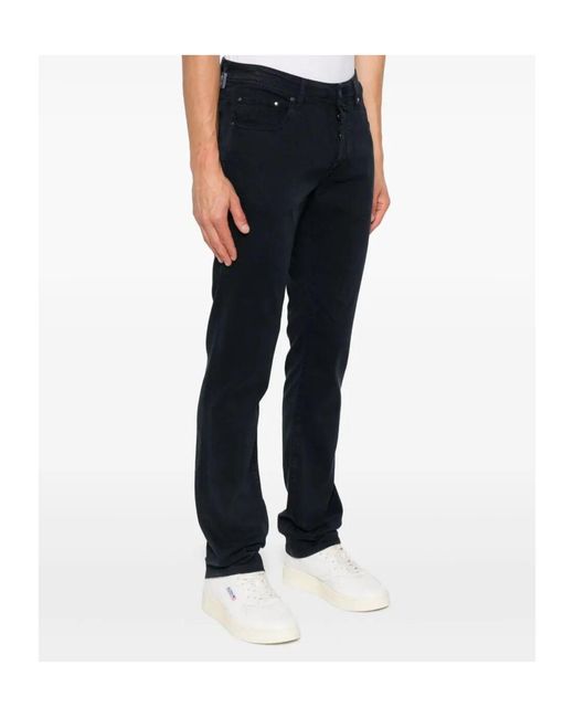 Jacob Cohen Black Logo Patch Pocket-Detail Trousers for men