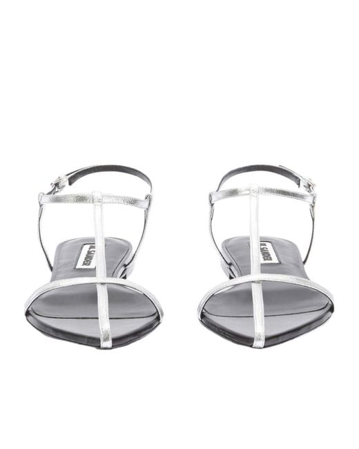 Jil Sander White Pointed-Toe Caged Sandals
