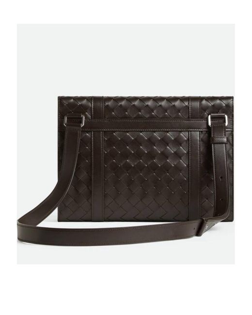 Bottega Veneta Black Piccolo Portfolio Crossbody Bag for men