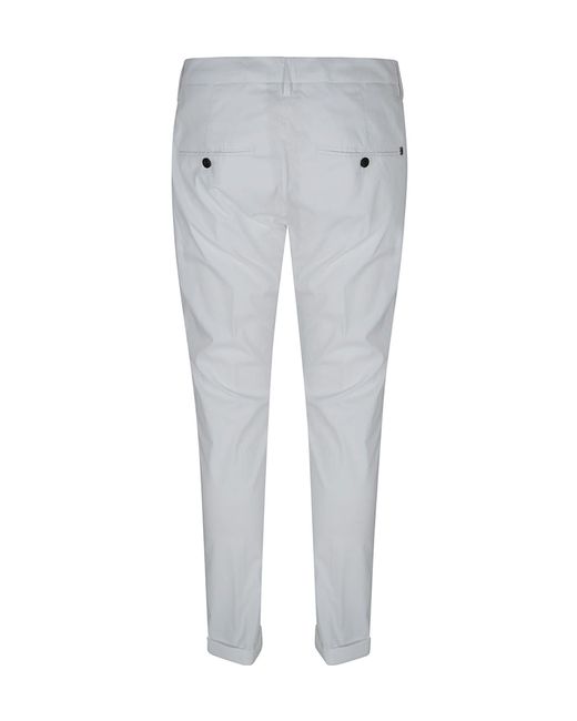 Dondup Gray Cuffed-Hem Trousers for men