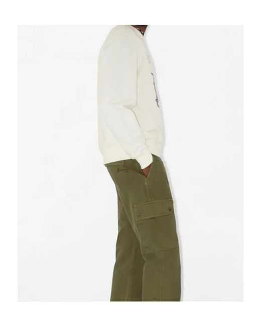 Burberry White Logo Embroidered Checked Sweatshirt for men