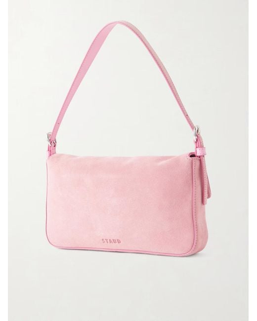 Staud Pink Harlow Buckle Shoulder Bag