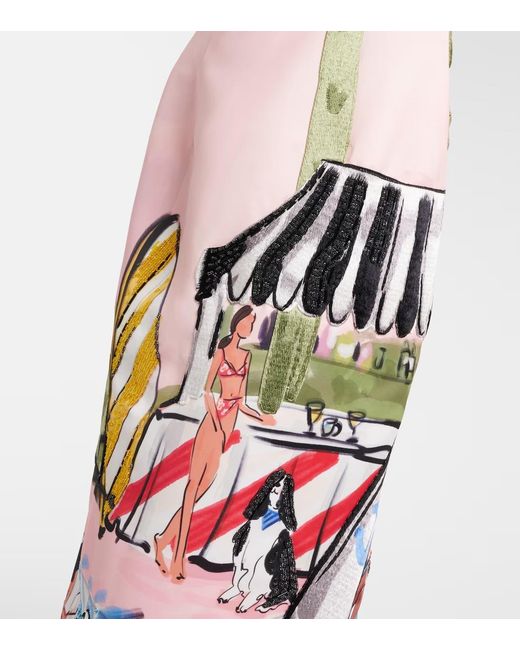 Leo White Ava Beaded Printed Corset Dress