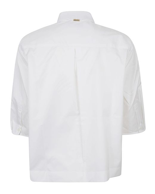 Herno White Scarf Detail Short-Sleeve Shirt